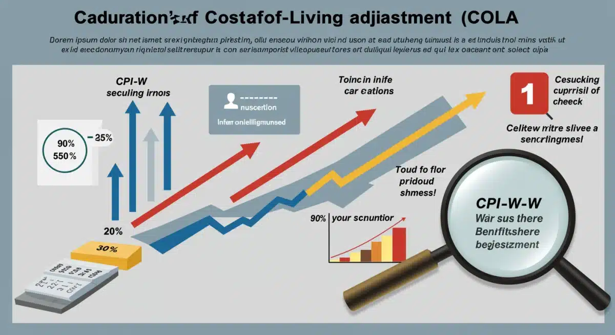 COLA adjustment calculation graphic with inflation data