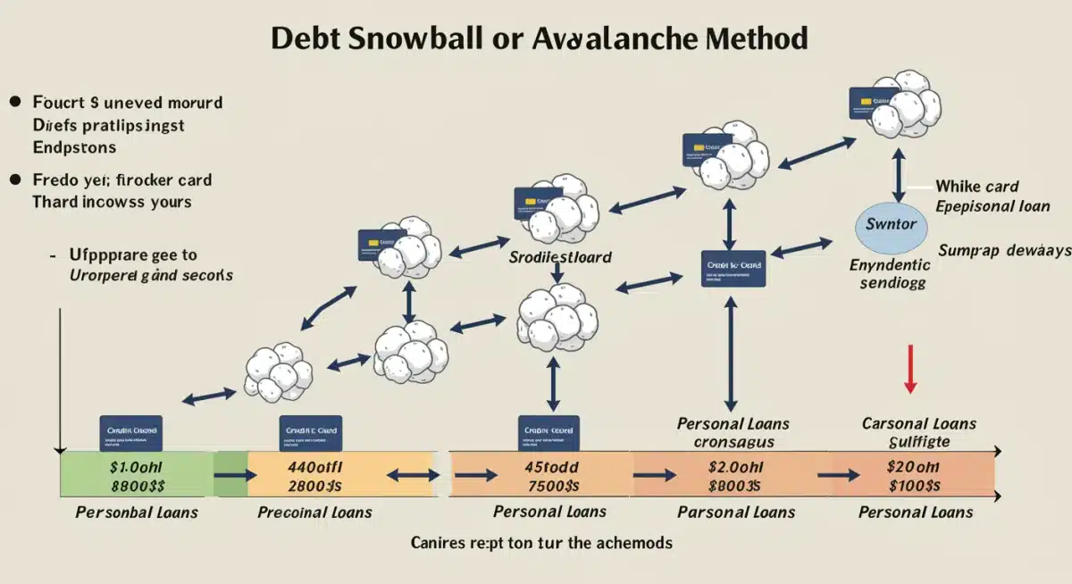 Illustration of debt snowball and debt avalanche methods for effective debt repayment