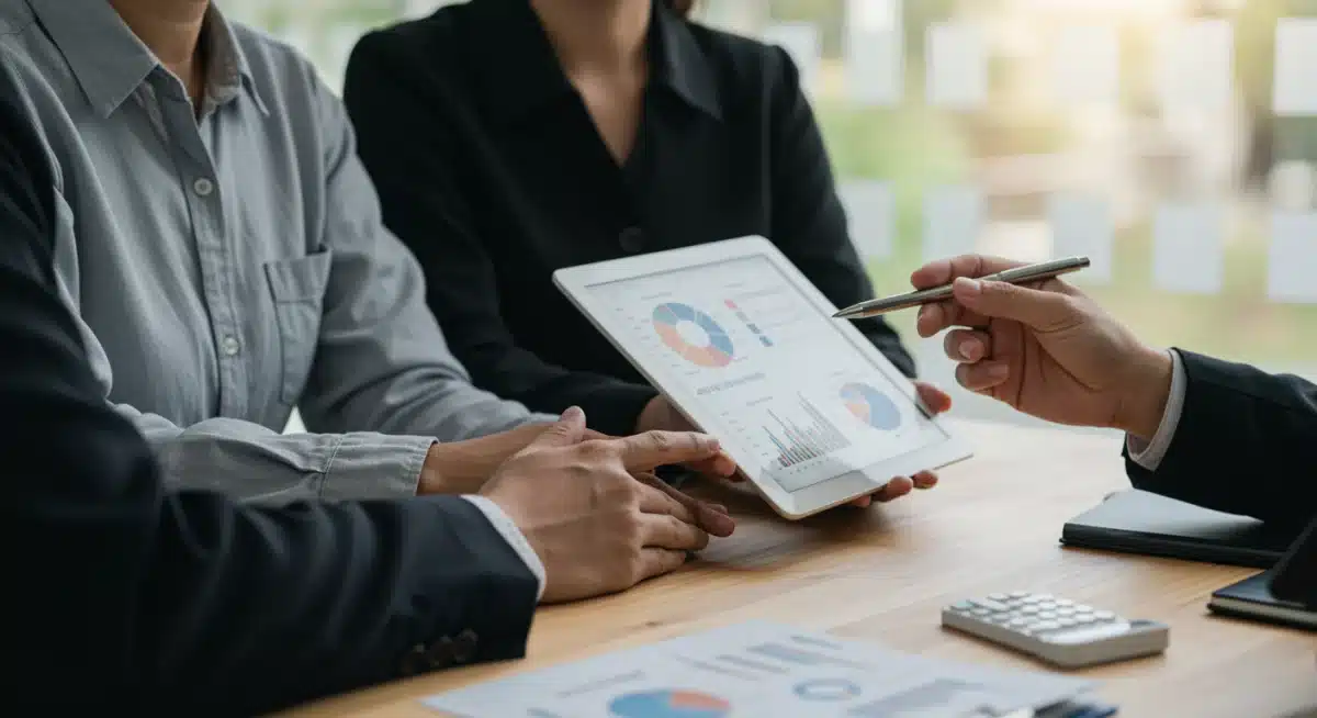 Financial advisor explaining 401(k) and 403(b) employer match strategies to a couple