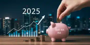 Hand placing coins into a Roth IRA, symbolizing maximized contributions for retirement in 2025.