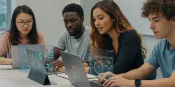 Students learning online with AI tools, future of US education