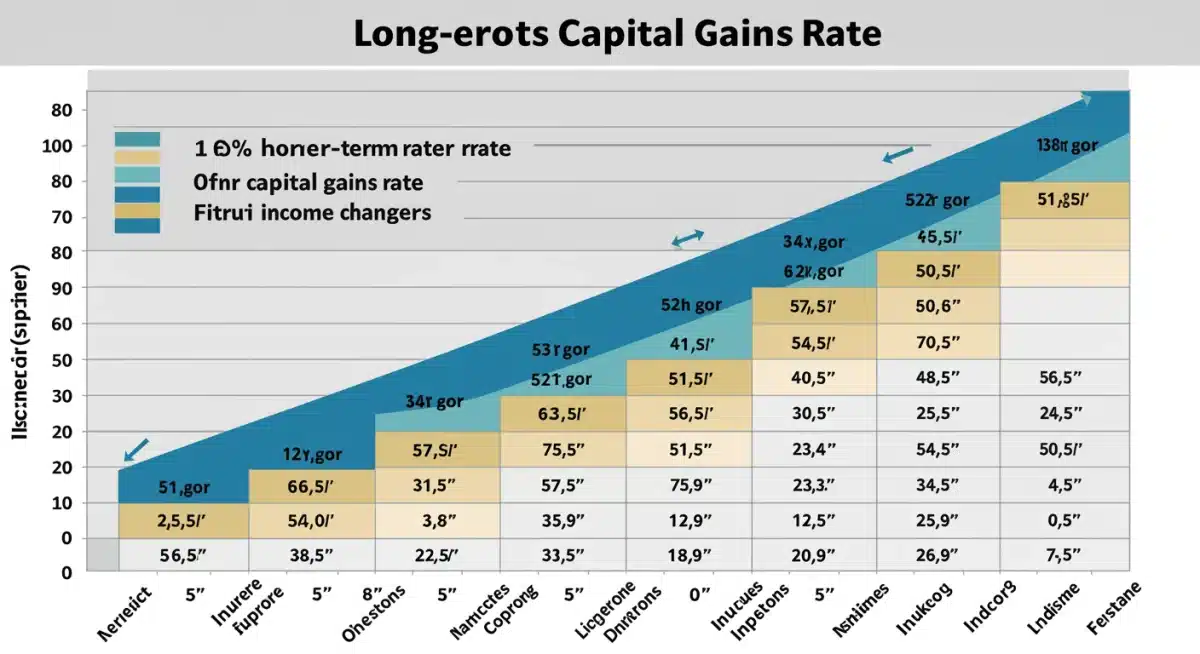 Visualizing the 15% long-term capital gains rate across income brackets
