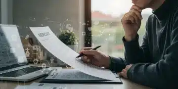 Person reviewing Medicare documents with financial charts, symbolizing 2026 Medicare changes and financial impact.