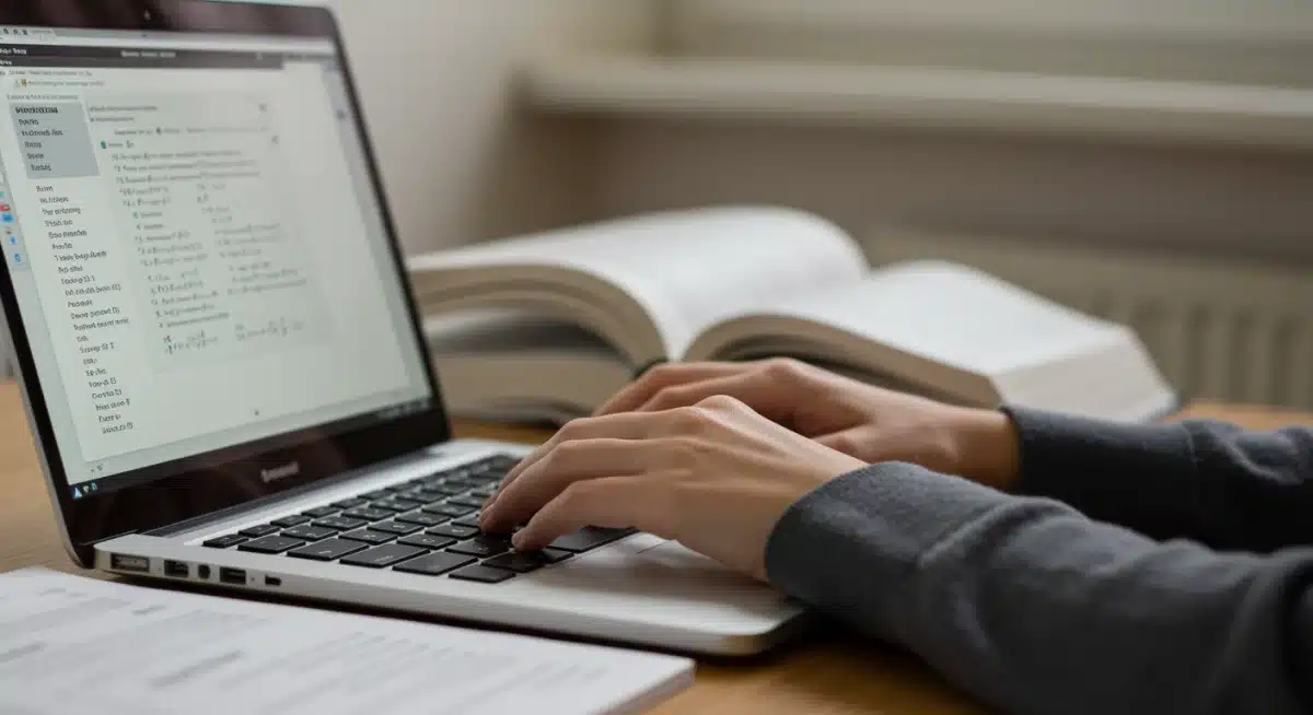 Student actively studying for digital standardized tests