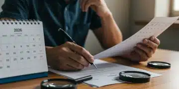 Person reviewing disability benefit application documents for 2026.