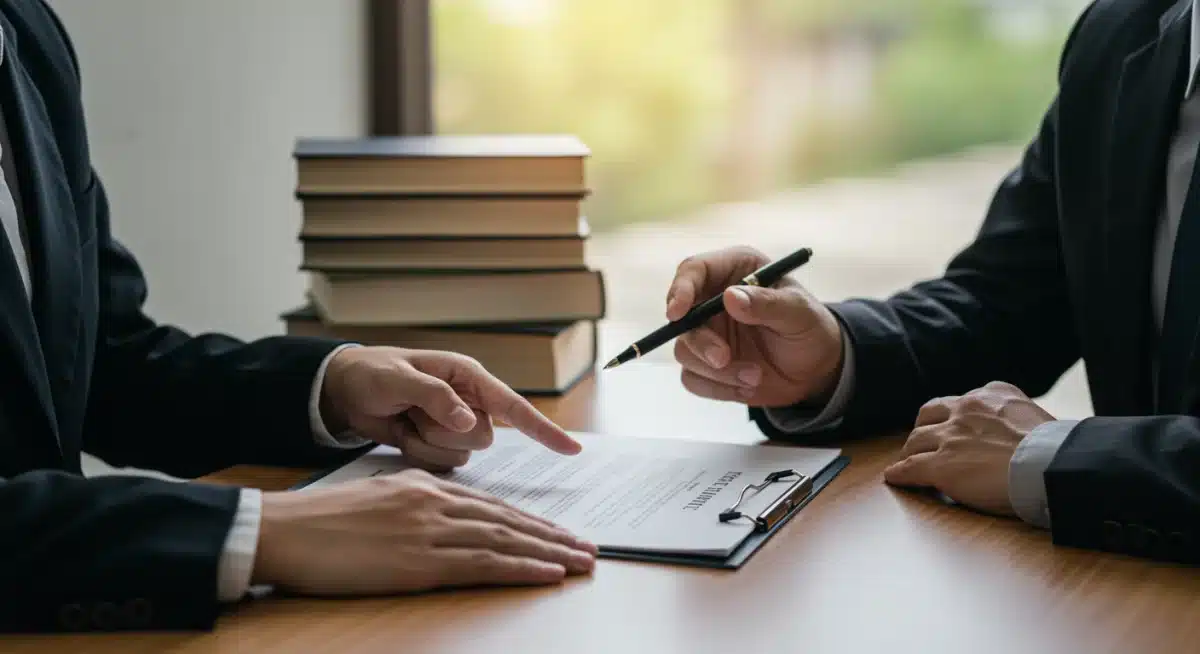 Disability attorney or advocate consulting with a client about their claim.