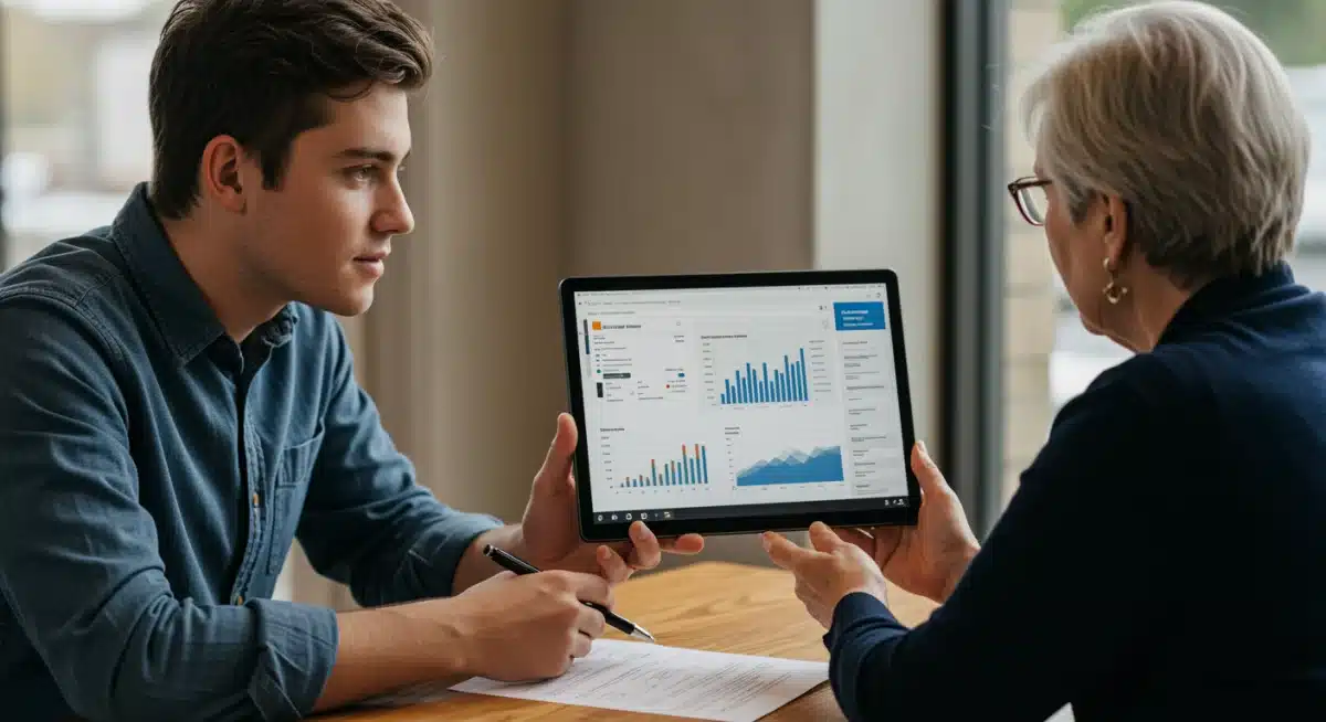 Parent and student discussing college financial aid