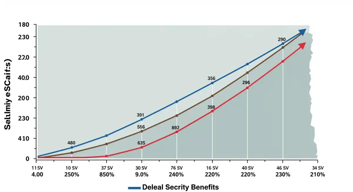 Infographic showing Social Security benefit changes based on claiming age