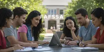 Students preparing for college, focusing on the 2026 FAFSA application for financial aid.