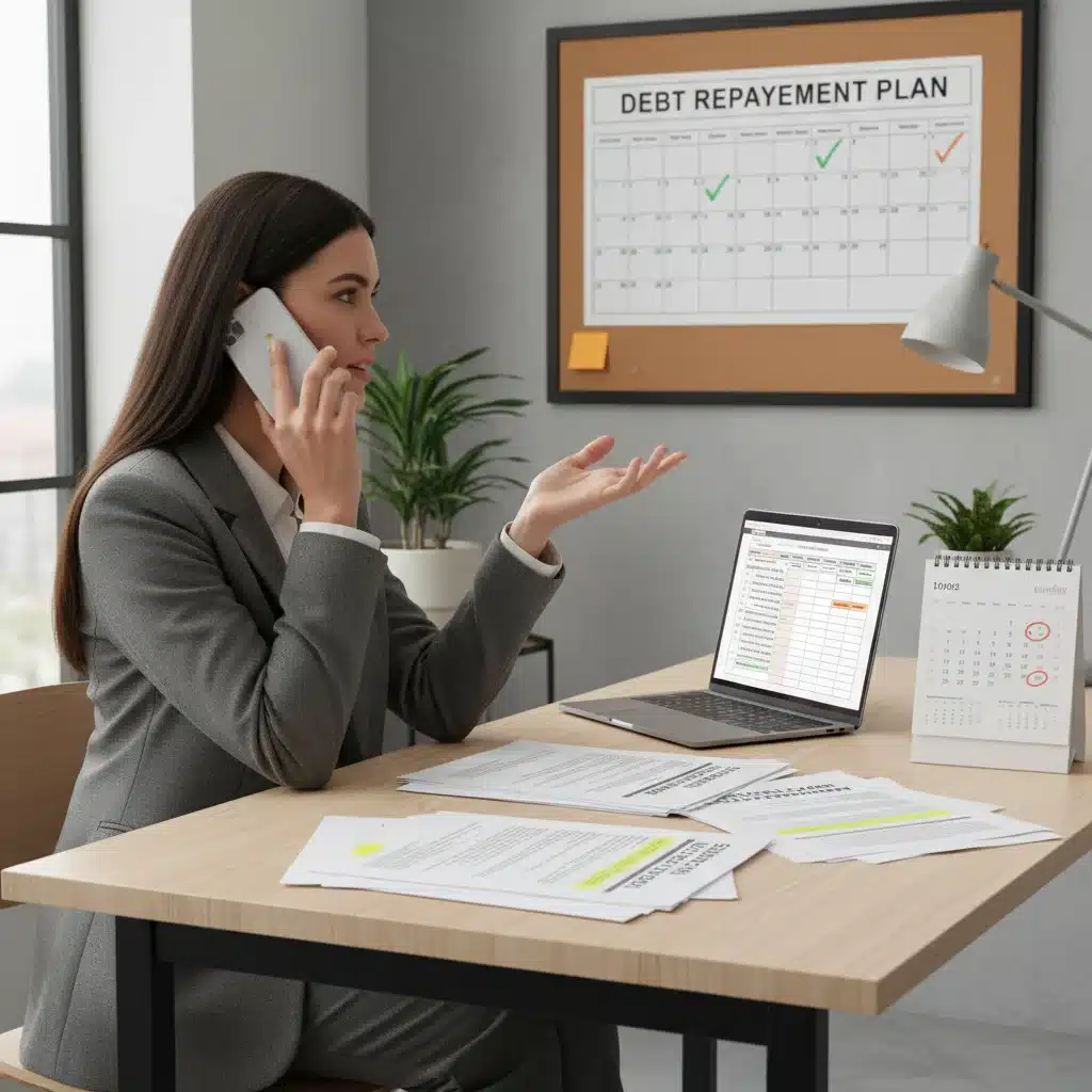 Young professional discussing student loan options on the phone