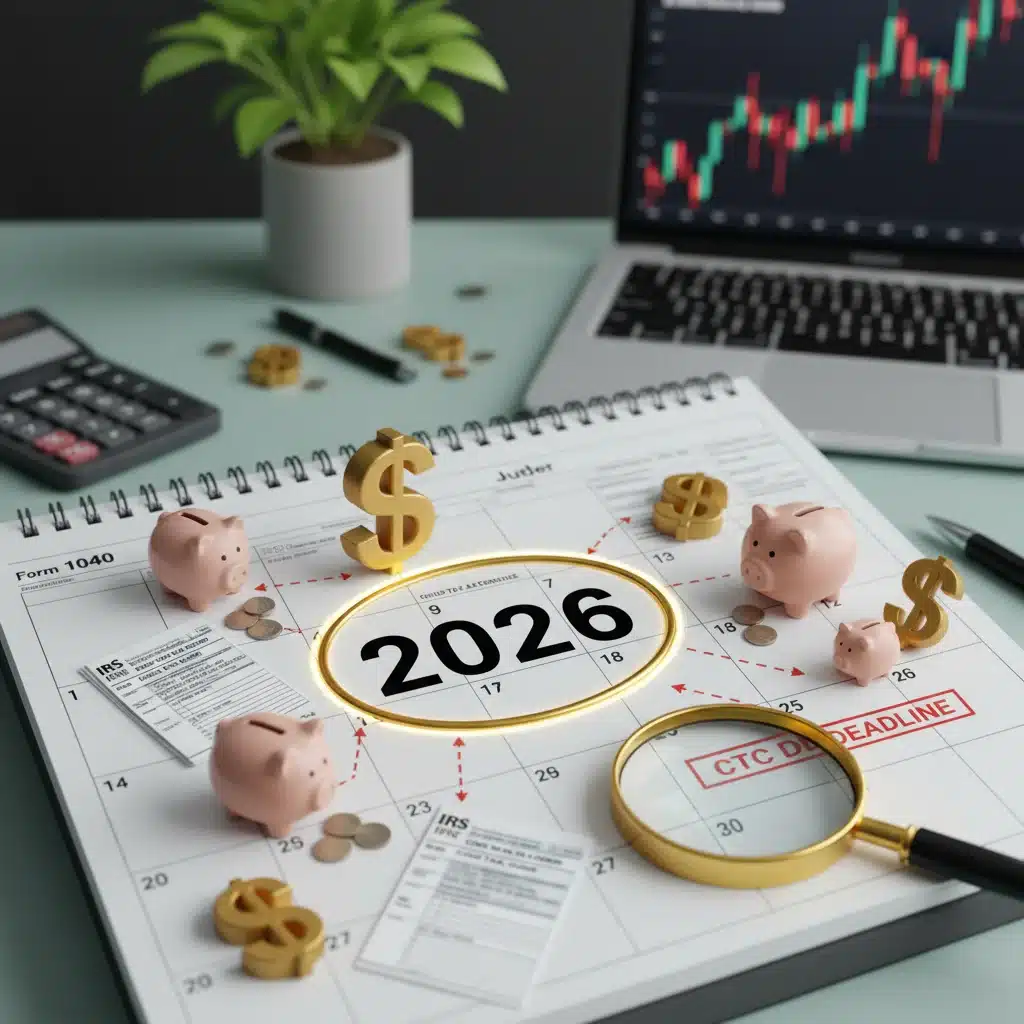 2026 calendar highlighting key tax dates for Child Tax Credit