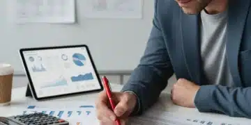 Person reviewing credit report for errors