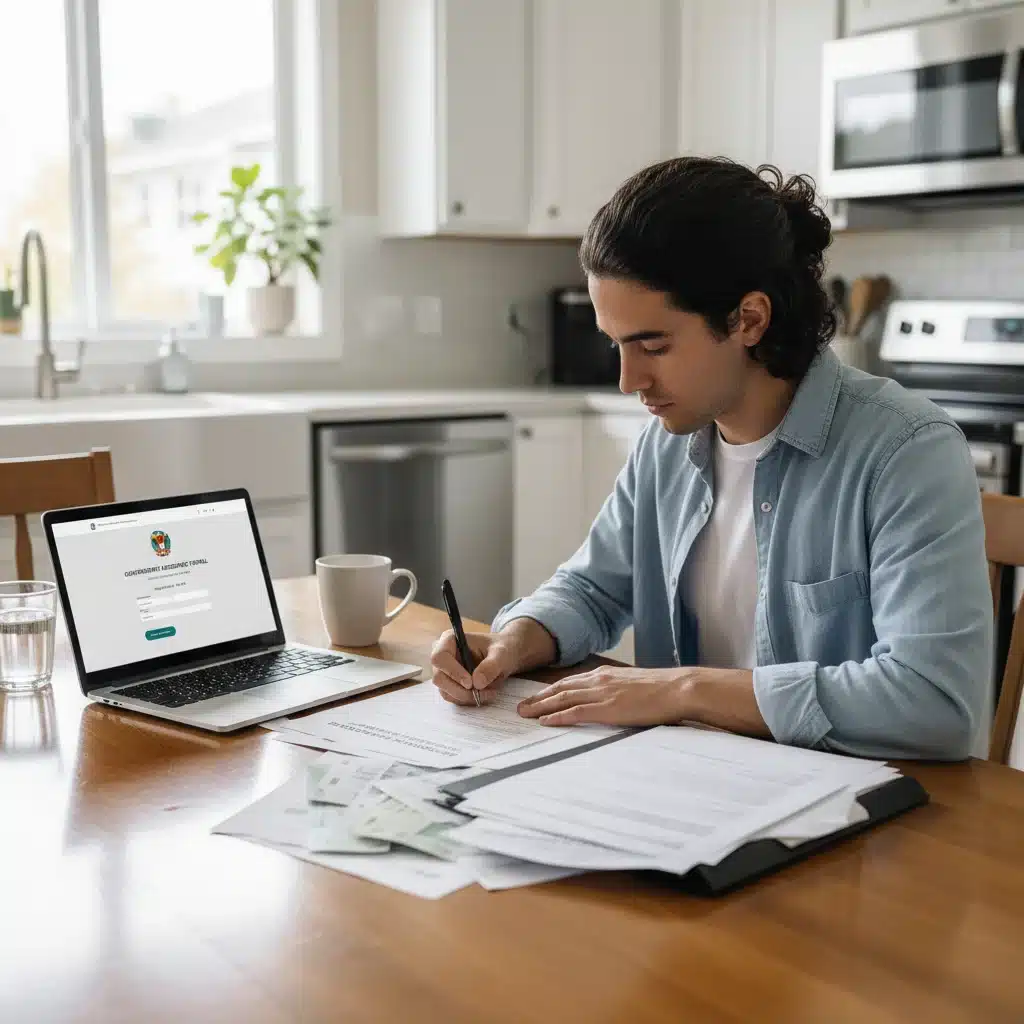 Individual completing LIHEAP application form online