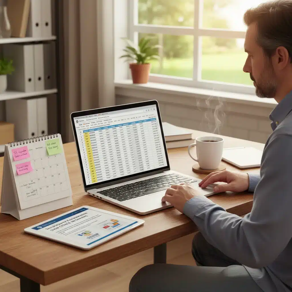 Person researching Social Security updates on a laptop