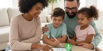 Family reviewing Child Tax Credit documents for 2026
