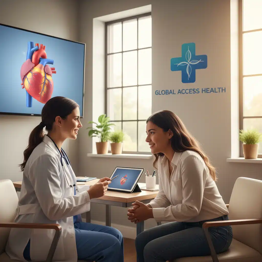 Doctor explaining treatment options to patient, symbolizing improved access