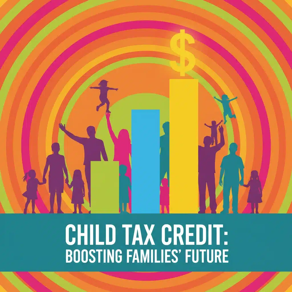 Graphic showing increased Child Tax Credit benefits for families